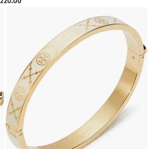 Tory Burch Gold and White Enamel Bracelet brand new without tags